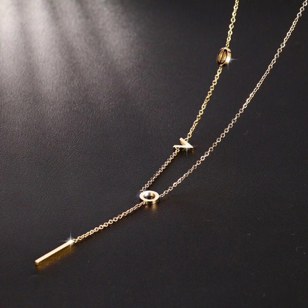 Festival L.O.V.E. gold lariat necklace. NWT - Picture 4 of 4
