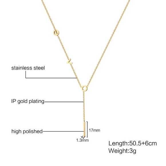 Festival L.O.V.E. gold lariat necklace. NWT - Picture 3 of 4