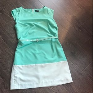 2-Tone Turquoise Color Block Dress