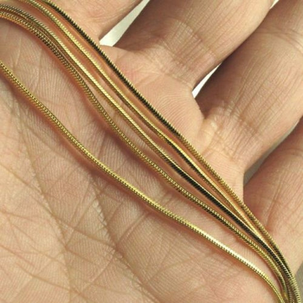 16 inch gold toned 1 mm snake chain necklace