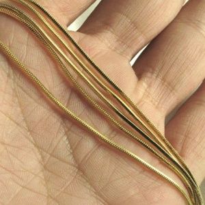 16 inch gold toned 1 mm snake chain necklace