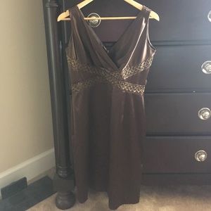 Chocolate double v neck dress, size 10