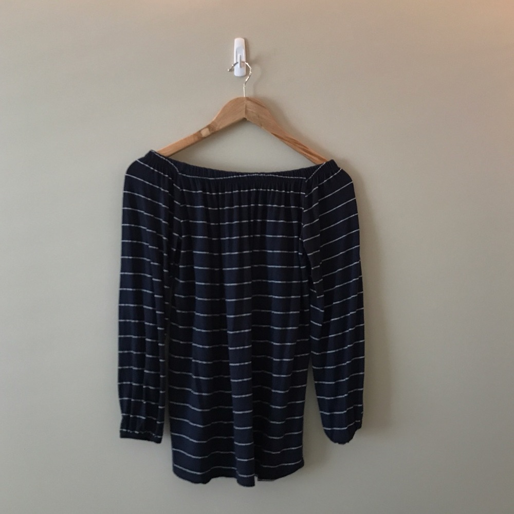 Navy off-shoulder top