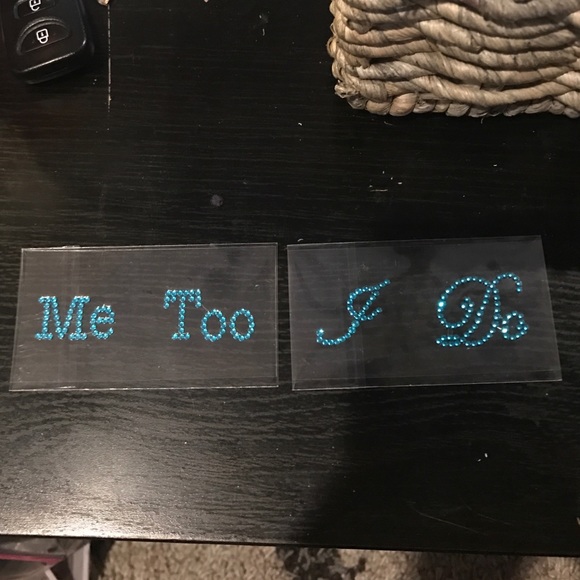 "I do" "Me Too" rhinestones - Picture 1 of 3
