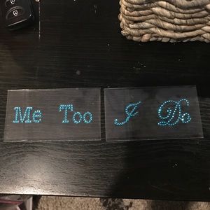 "I do" "Me Too" rhinestones