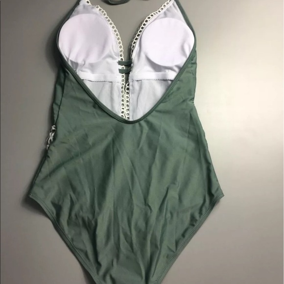 Halter Peek-A-Boo Lace One-Piece Bathing Suit swim - Picture 4 of 7