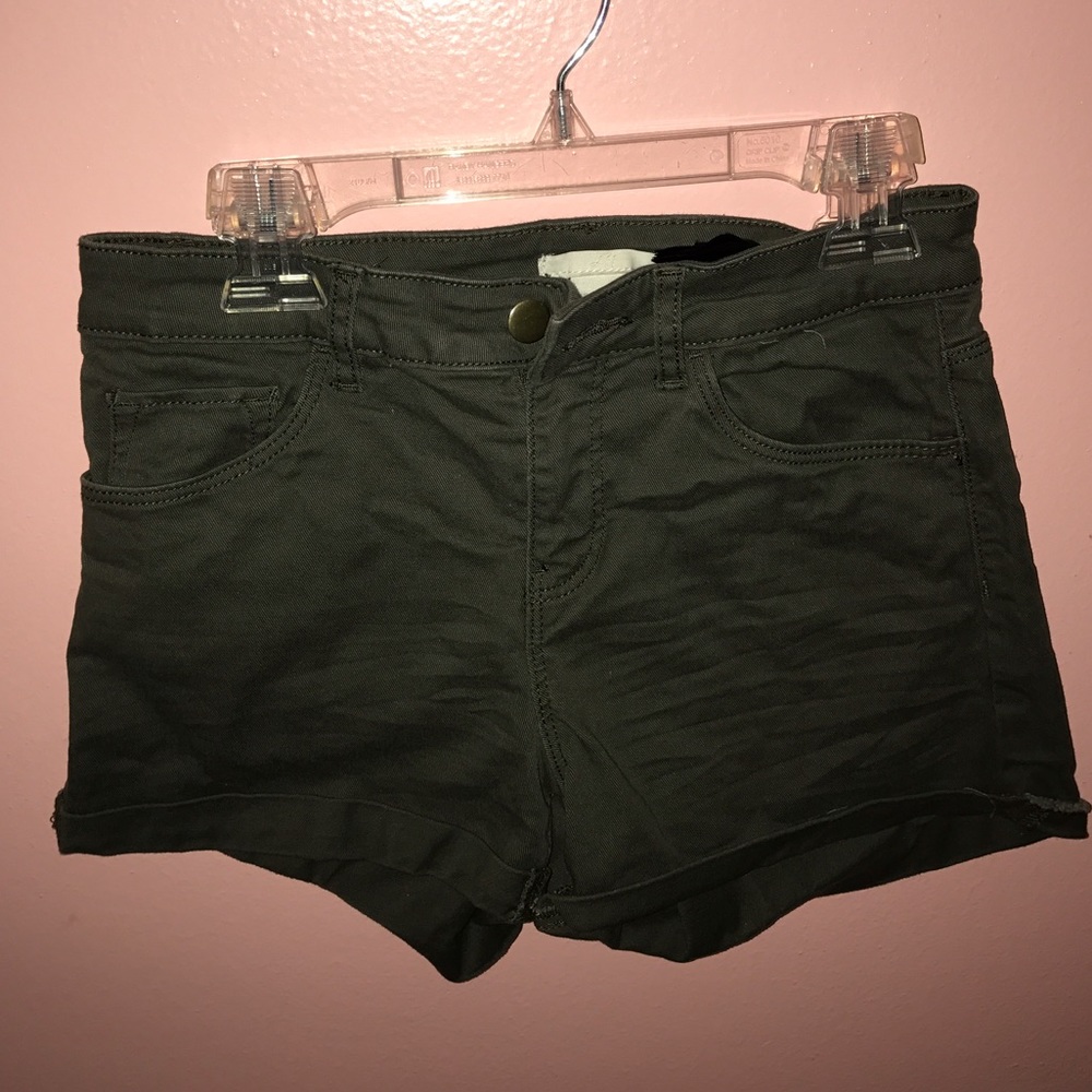 H&M Olive Green Denim Shorts