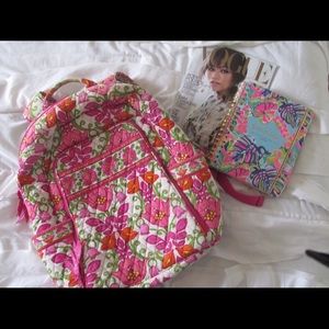 Pink like new Vera Bradley back pack in Lilli bell