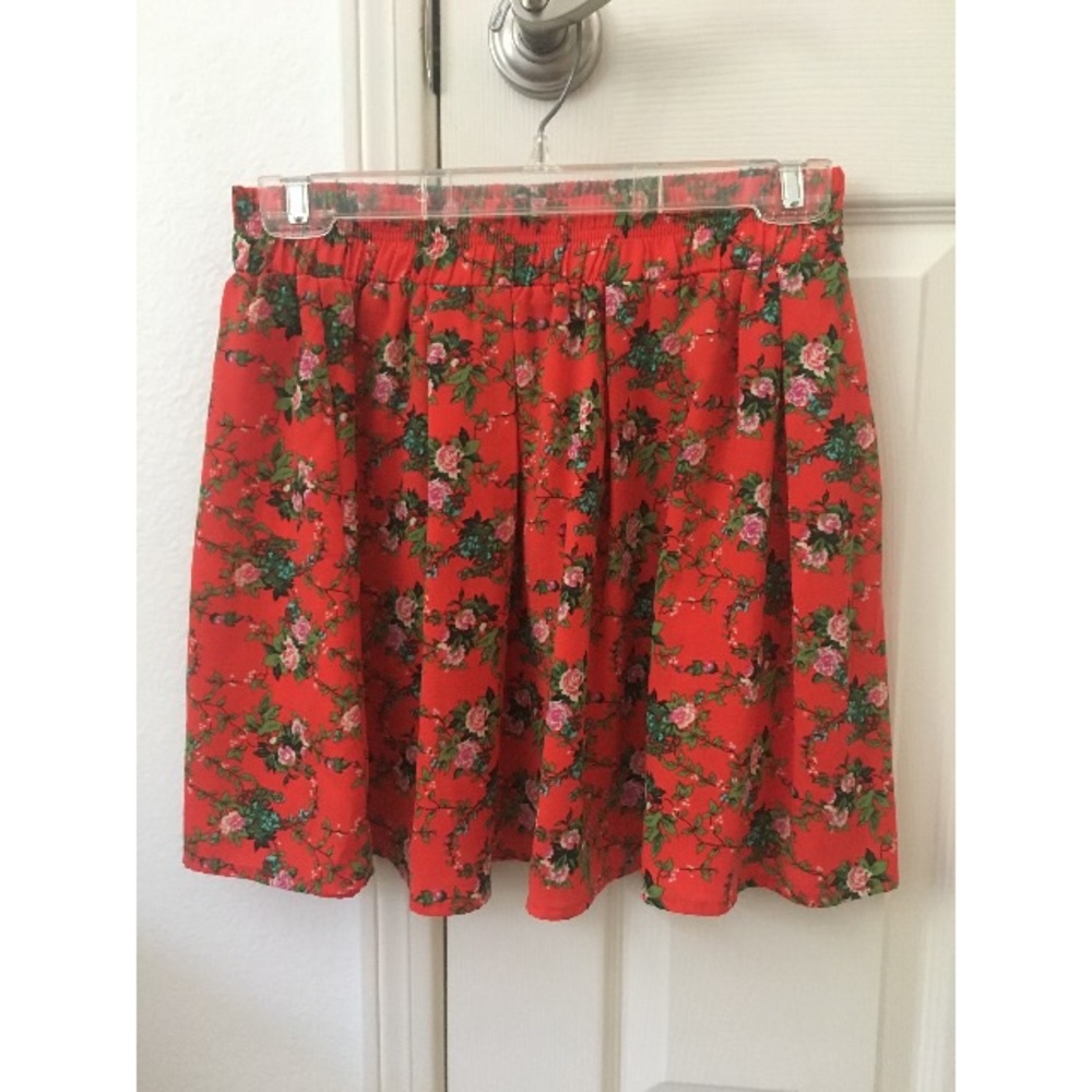 Orange floral skirt