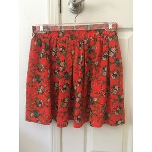 Orange floral skirt