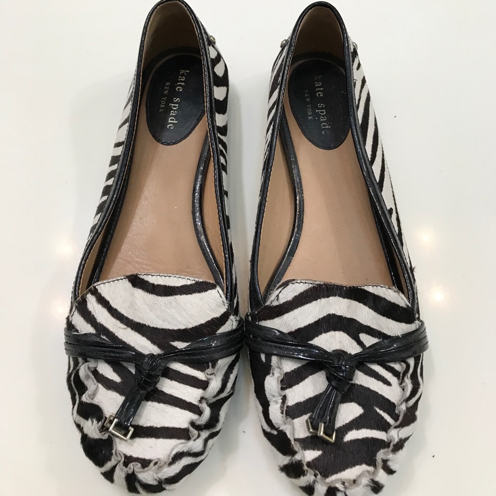 Kate Spade Zebra pony hair shoes,