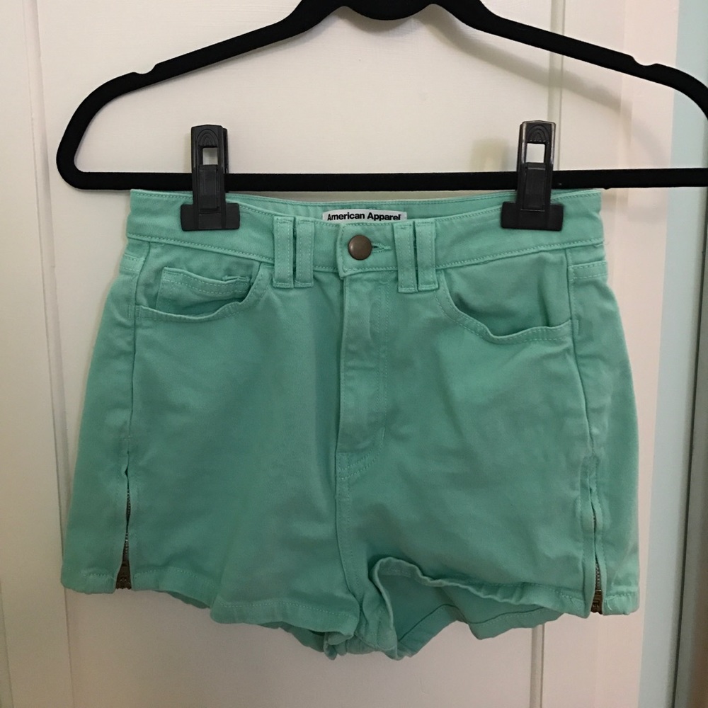 American Apparel high waisted mint short