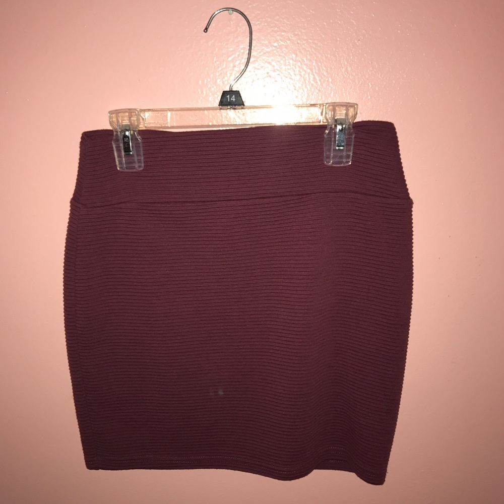 Cotton On Plum Ribbed Mini Skirt