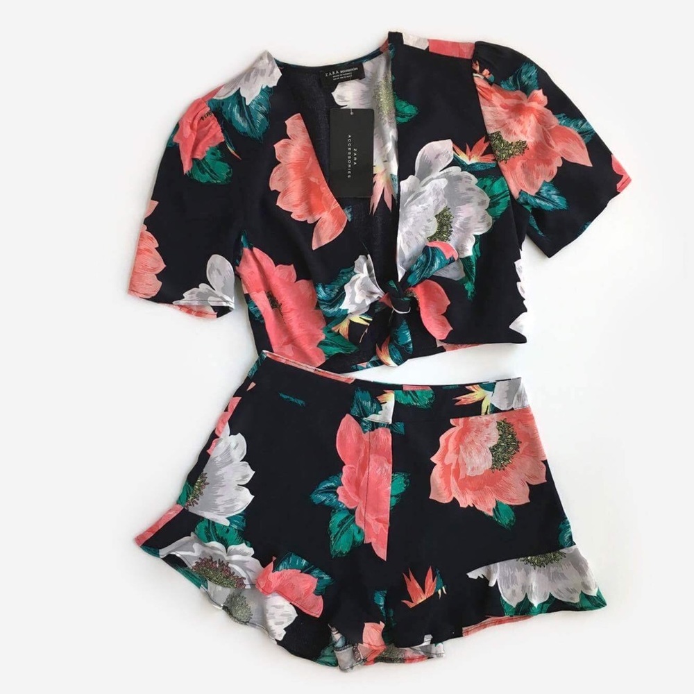 Zara Crop Top and Frilled Shorts Coordinates
