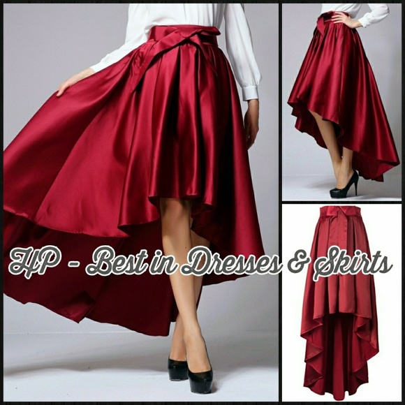 Dresses & Skirts - NWT Ruby Red Satin High Low Skirt