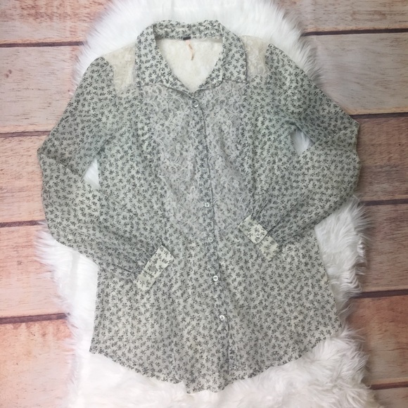 Free People Tops - Free People Lace Button Up