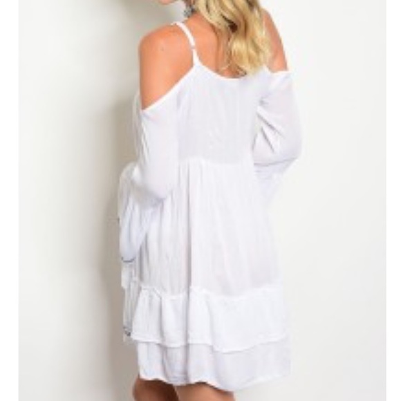 🌼 Summer cold shoulder Boho embroidered dress - Picture 2 of 2