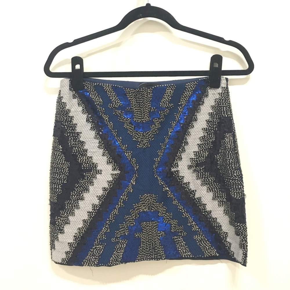 FATE Black and Blue Sequin Skirt