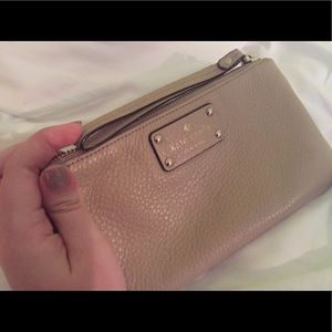 Tan Kate spade wristlet