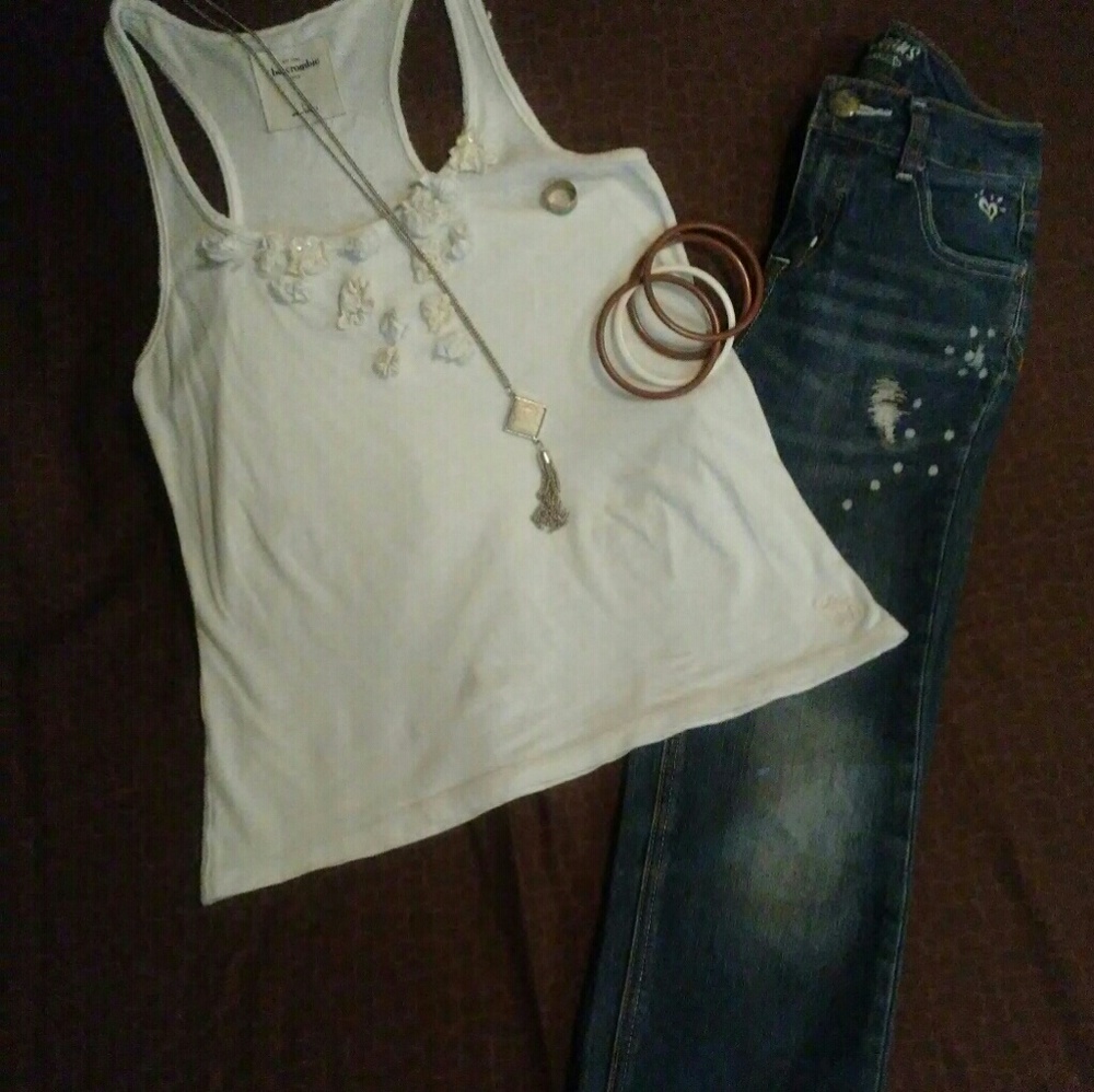 White Abercrombie kids tank