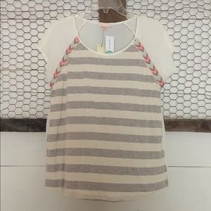 NWT Skies Are Blue Colina Mix Material Top