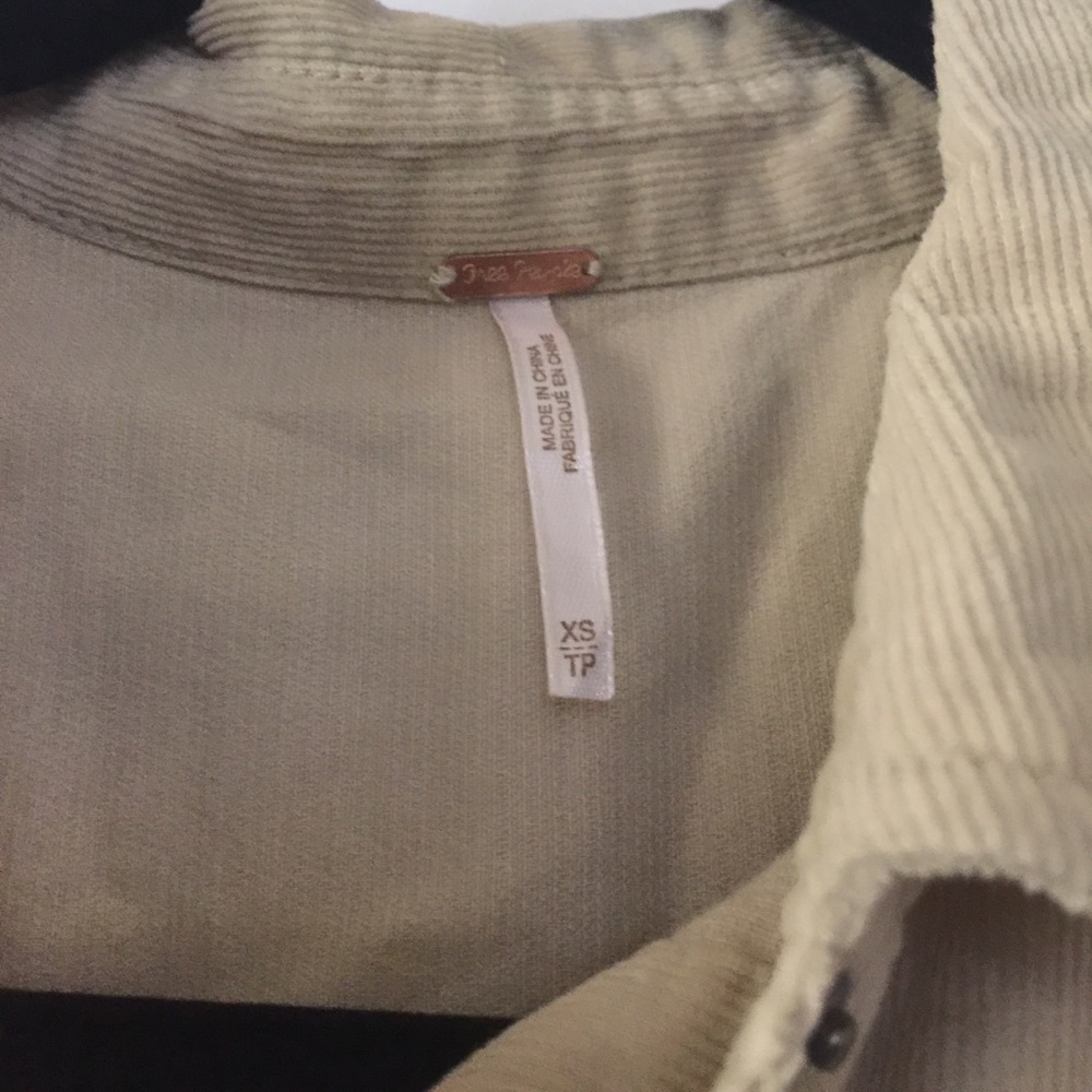 Free people corduroy embroidered ivory shirt XS - Picture 5 of 8