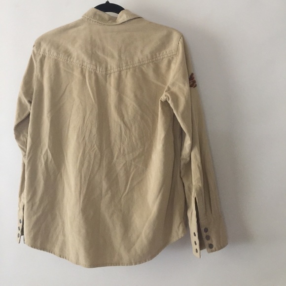Free people corduroy embroidered ivory shirt  XS - Picture 4 of 8