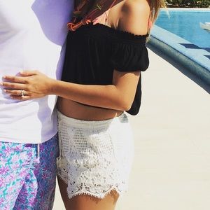 Off shoulder crop top