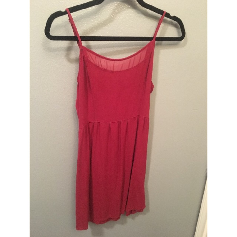 Divided red fit and flare dress