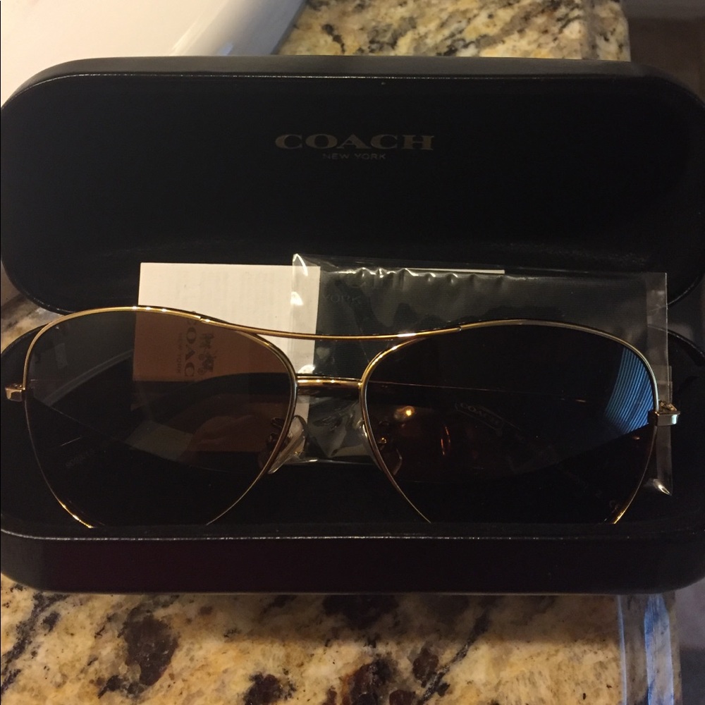 Coach aviator sunglasses "Jaclyn" Gld/brn gradient