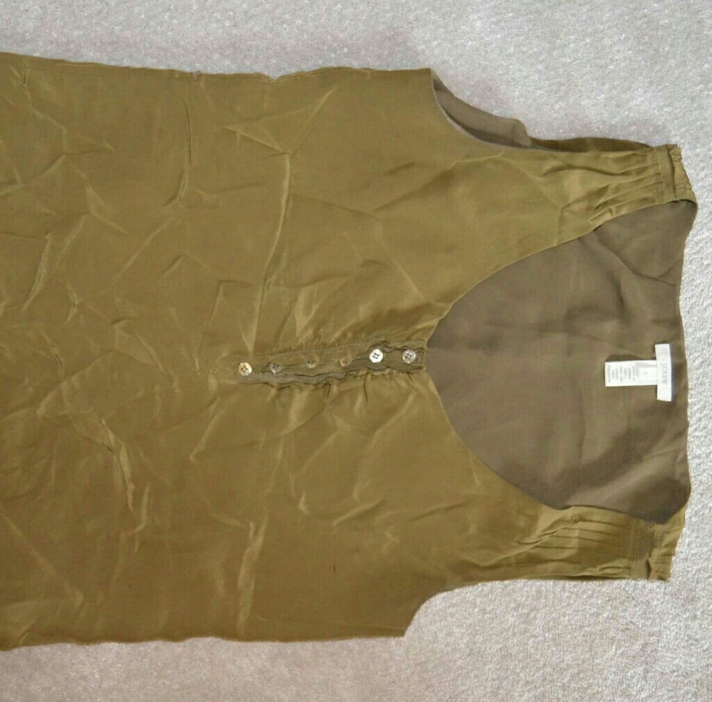 J. Crew Olive Green Silk Tank Top