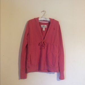 Pink Abercrombie & Fitch V Neck Sweatshirt