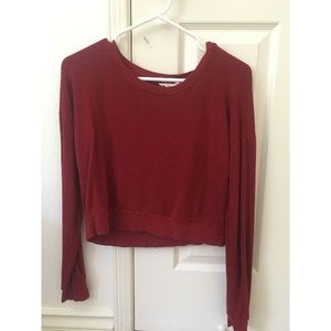 Red cropped sweater
