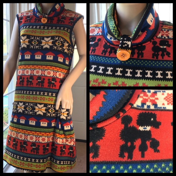 Just Funky Dresses & Skirts - Multicolor Sleeveless Sweater Dress W Pockets