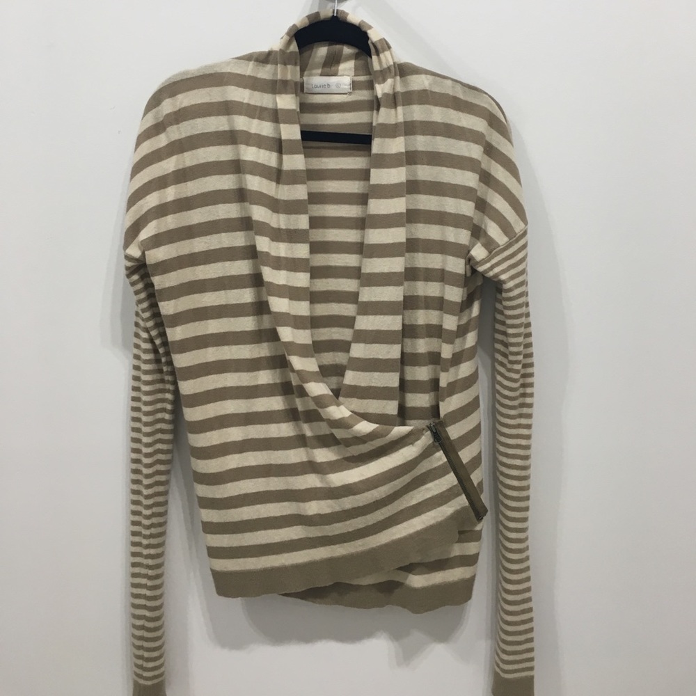 Laurie b. Taupe Striped Sweater