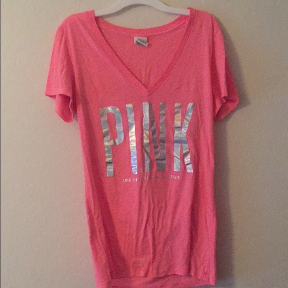 PINK V-neck Tee