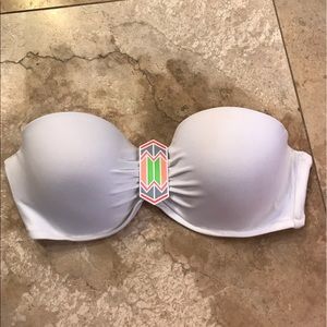 Victoria's Secret White Strapless Bikini Top