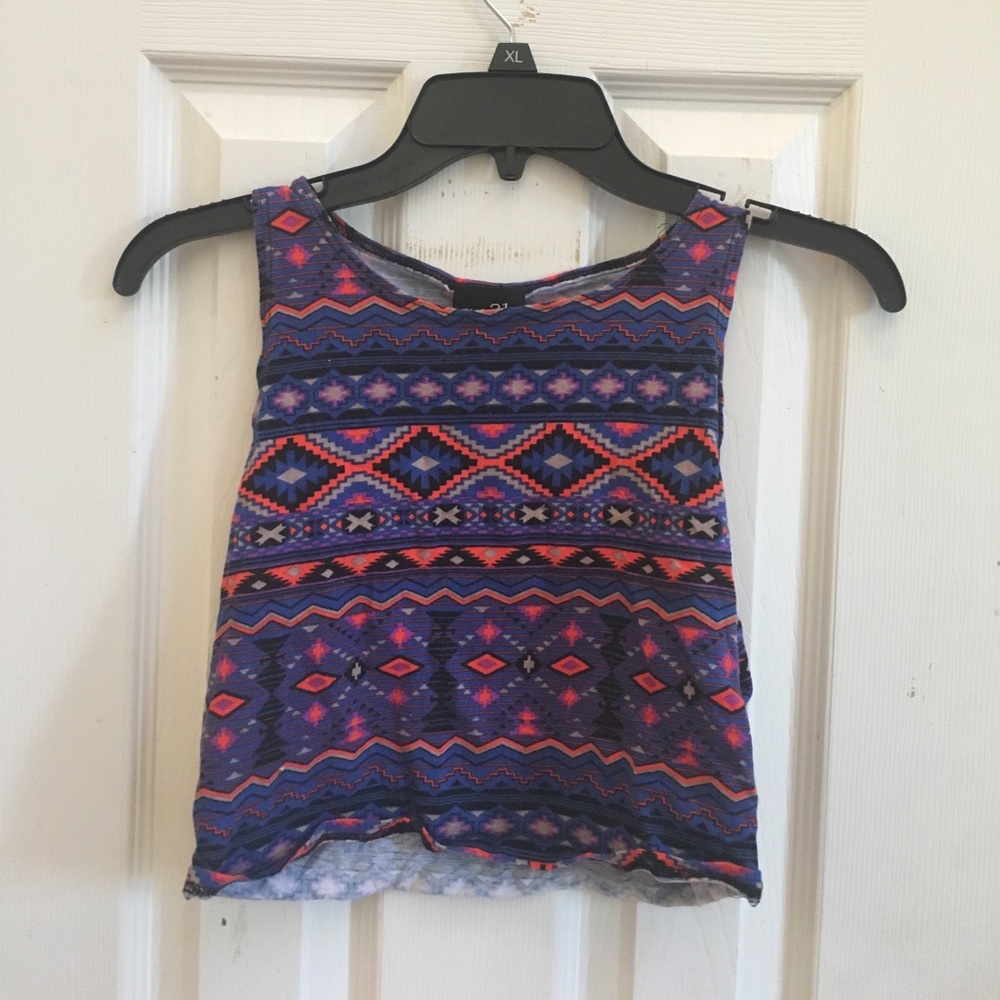 Aztec Print Crop Top