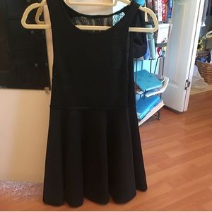 black lace back scuba dress