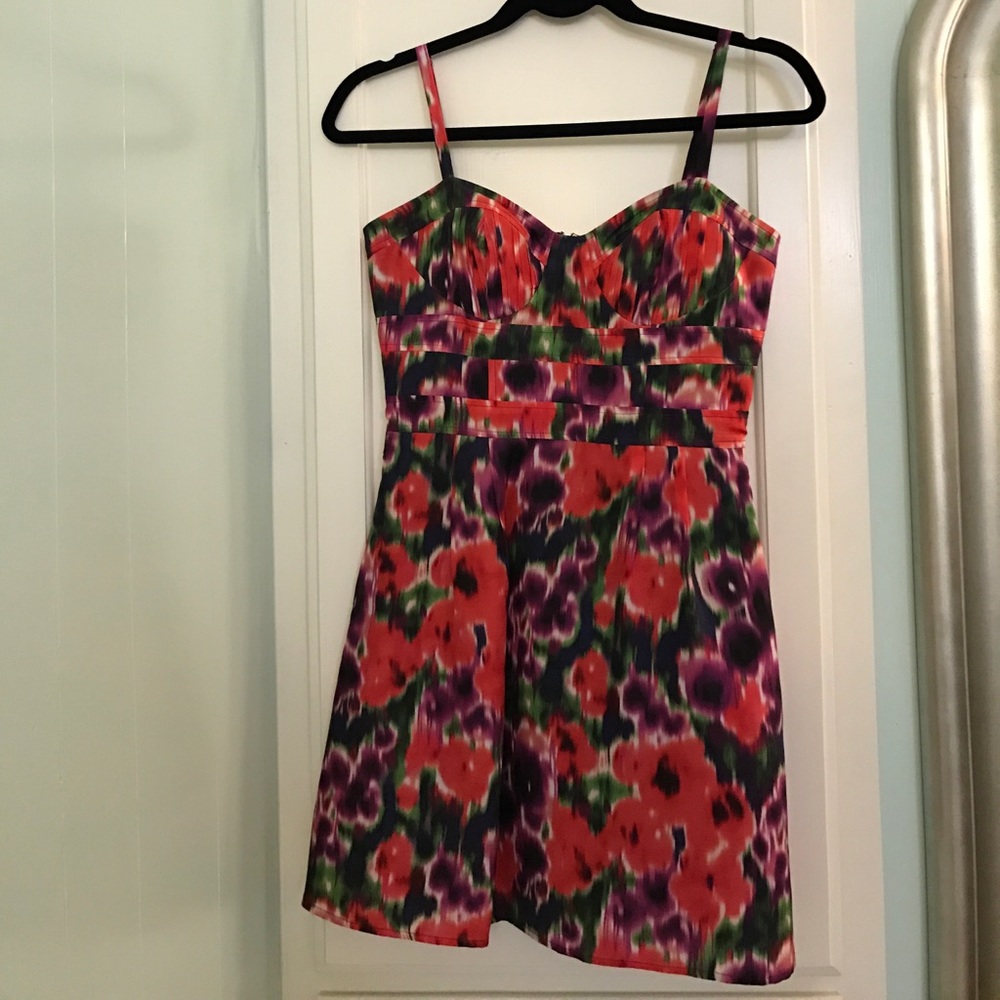 BEBE floral silk dress