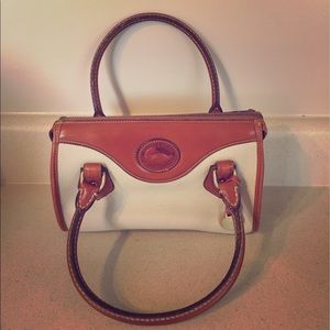 Vintage Dooney & Bourke Cream/Leather Handbag