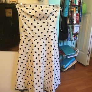 Strapless Polka dot dress