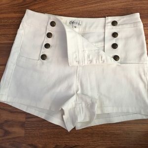 White jean shorts