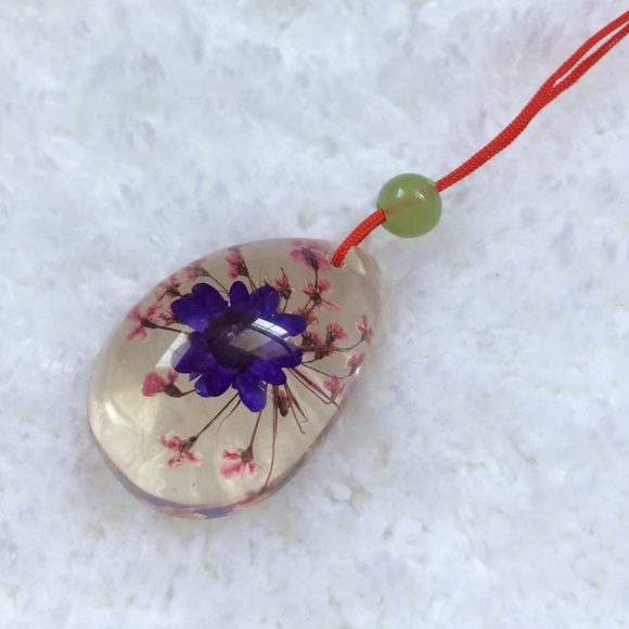 ✨NEW✨Bohemian Amber Tear Preserved Flower PRP/PNK - Picture 2 of 4