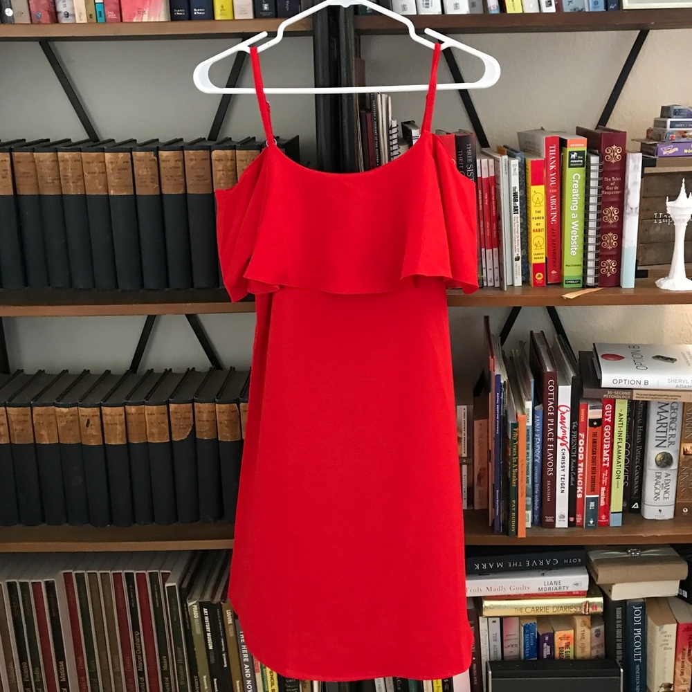 Red Bobeau Off The Shoulder Dress