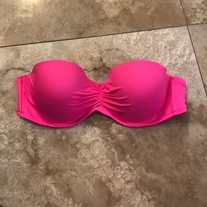 Victoria's Secret Hot Pink Strapless Bikini Top