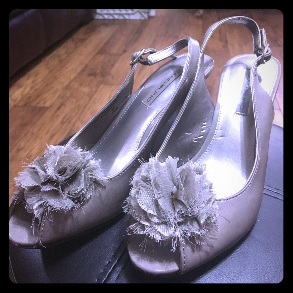 2FOR1 Bandolino open toe sling backs grey/purple