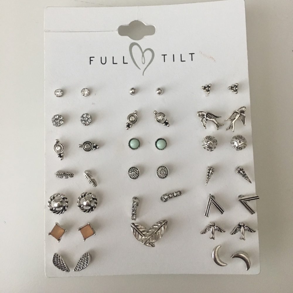 silver earring set of 20 tillys