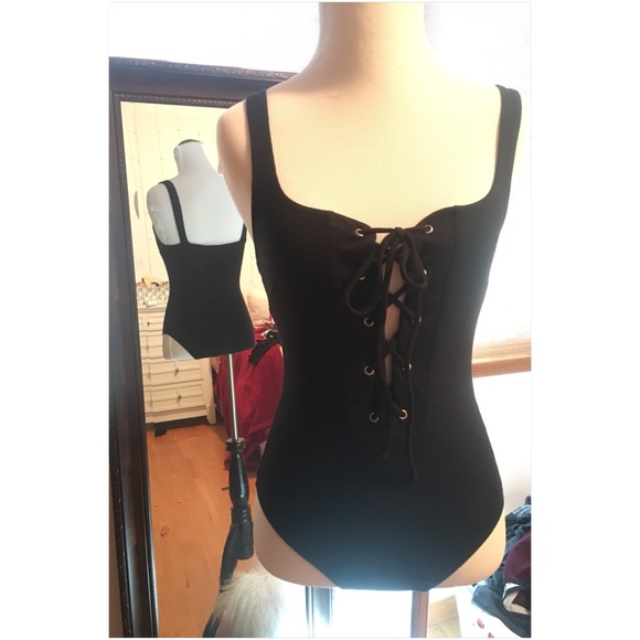 Black lace up bodysuit - Picture 1 of 1