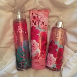💕Pink Chiffon body mist & body cream bundle💕